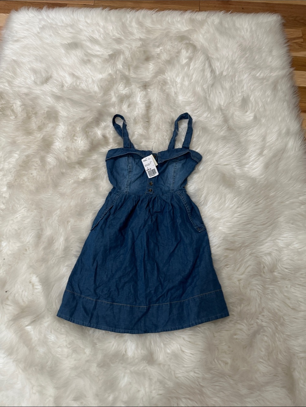 Forever 21 Girls' Dark Blue Denim Sundress with Buttons